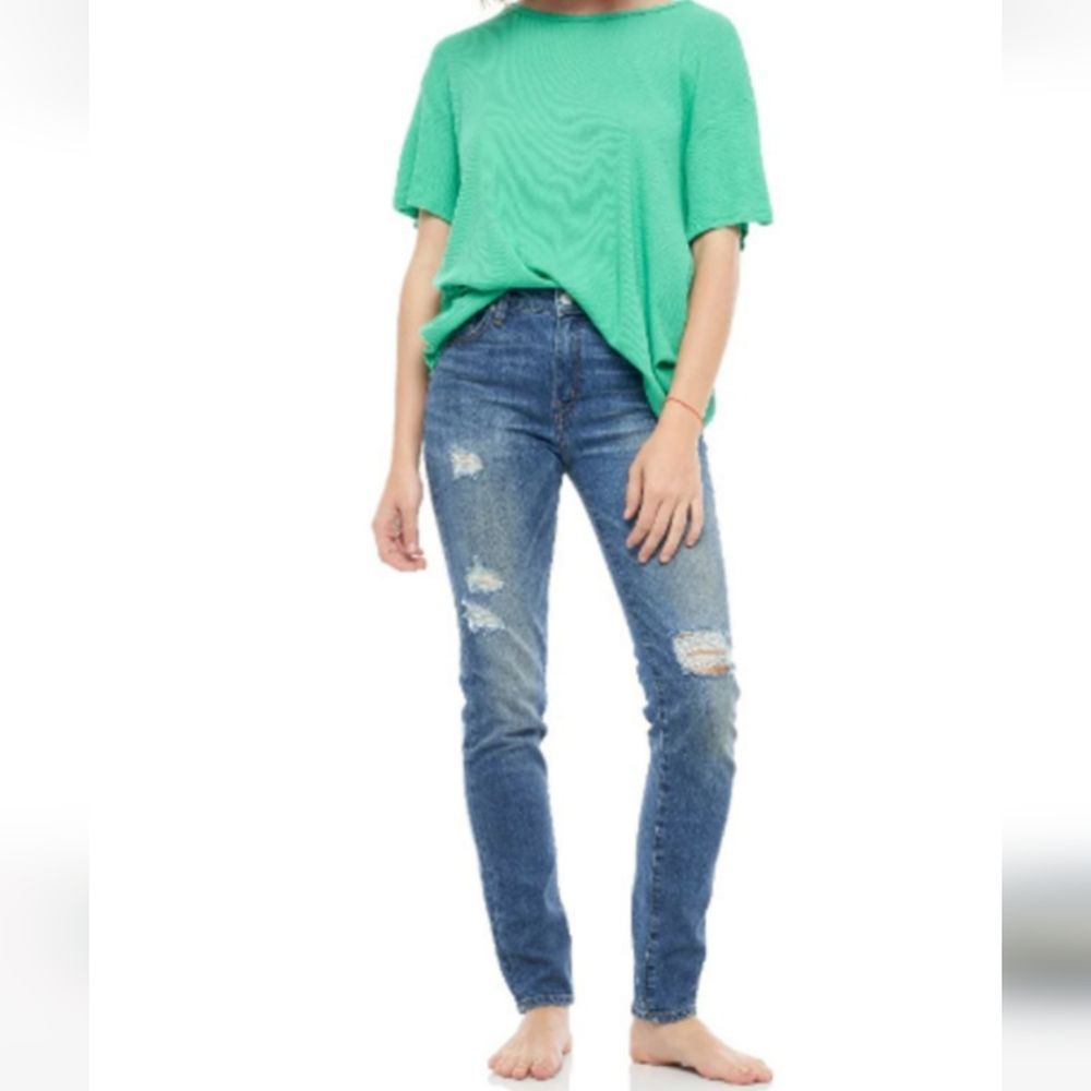 Free People Women’s Skinny Jeans in Medium Blue Denim
